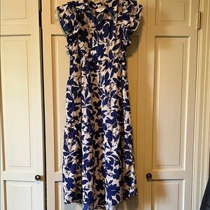 Umgee Navy and White Floral Midi Dress